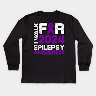 Epilepsy Awareness Walk 2024 Kids Long Sleeve T-Shirt